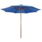 vidaXL Sonnenschirm mit Holz-Mast 300 x 258 cm Blau vidaXL Sonnenschirm mit Holz-Mast 300 x 258 cm Blau