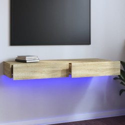 vidaXL TV-Schrank mit LED-Leuchten Sonoma-Eiche 120x35x15,5 cm