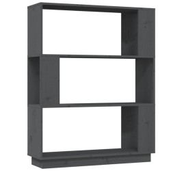 vidaXL Bücherregal/Raumteiler Grau 80x25x101 cm Massivholz Kiefer