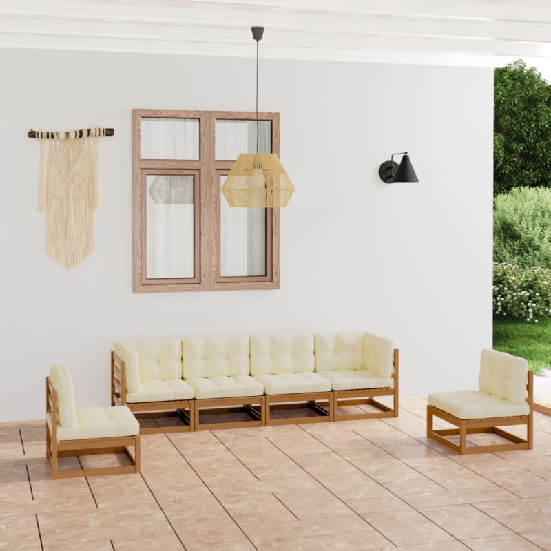vidaXL 6-tlg. Garten-Lounge-Set mit Kissen Kiefer Massivholz vidaXL 6-tlg. Garten-Lounge-Set mit Kissen Kiefer Massivholz