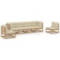 vidaXL 6-tlg. Garten-Lounge-Set mit Kissen Kiefer Massivholz vidaXL 6-tlg. Garten-Lounge-Set mit Kissen Kiefer Massivholz