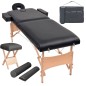 vidaXL Massageliege 2-Zonen mit Hocker Klappbar 10 cm Sitz Schwarz vidaXL Massageliege 2-Zonen mit Hocker Klappbar 10 cm Sitz Schwarz