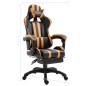 Gaming-Stuhl mit Fußstütze Orange Kunstleder Gaming-Stuhl mit Fußstütze Orange Kunstleder