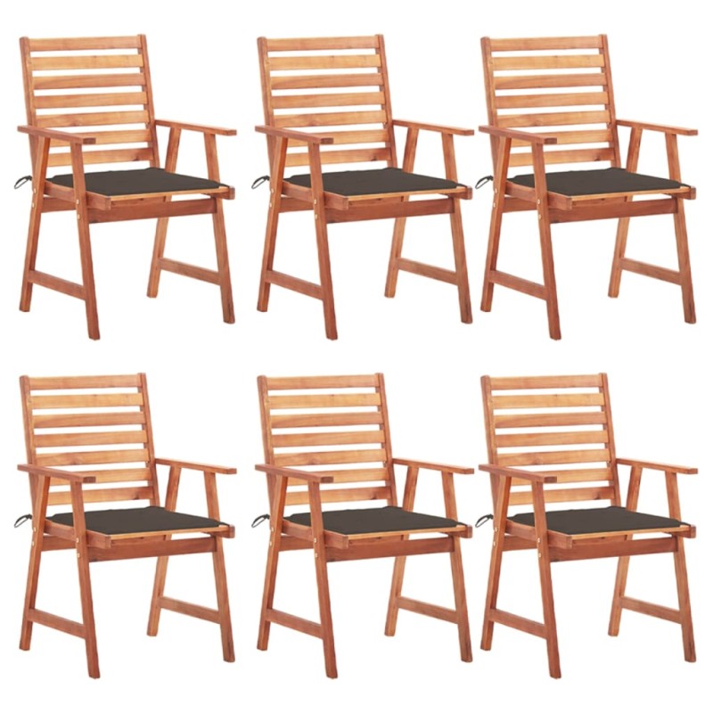 vidaXL Garten-Essstühle 6 Stk. mit Kissen Massivholz Akazie vidaXL Garten-Essstühle 6 Stk. mit Kissen Massivholz Akazie