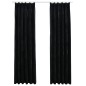 vidaXL Verdunkelungsvorhänge mit Haken 2 Stk. Samt Schwarz 140x175 cm vidaXL Verdunkelungsvorhänge mit Haken 2 Stk. Samt Schwarz 140x175 cm