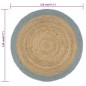 vidaXL Teppich Handgefertigt Jute mit Olivgrünem Rand 120 cm vidaXL Teppich Handgefertigt Jute mit Olivgrünem Rand 120 cm