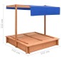 vidaXL Sandkasten mit Dach Tannenholz 112x112x112 cm vidaXL Sandkasten mit Dach Tannenholz 112x112x112 cm