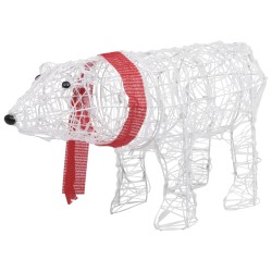 vidaXL LED-Bär Weihnachtsdekoration 45 LEDs 71x20x38 cm Acryl