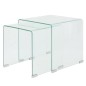 vidaXL Zweiteiliges Satztisch-Set aus gehärtetem Glas Transparent vidaXL Zweiteiliges Satztisch-Set aus gehärtetem Glas Transparent