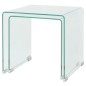 vidaXL Zweiteiliges Satztisch-Set aus gehärtetem Glas Transparent vidaXL Zweiteiliges Satztisch-Set aus gehärtetem Glas Transparent