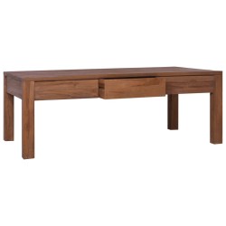 vidaXL Couchtisch 110x60x40 cm Teak Massivholz 