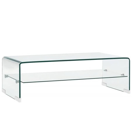vidaXL Couchtisch Transparent 98×45×31 cm Hartglas 
