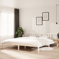 vidaXL Massivholzbett Weiß 200x200 cm