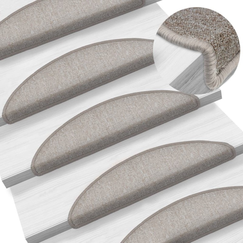 vidaXL 15 Stk. Treppenmatten Taupe 56 x 17 x 3 cm vidaXL 15 Stk. Treppenmatten Taupe 56 x 17 x 3 cm
