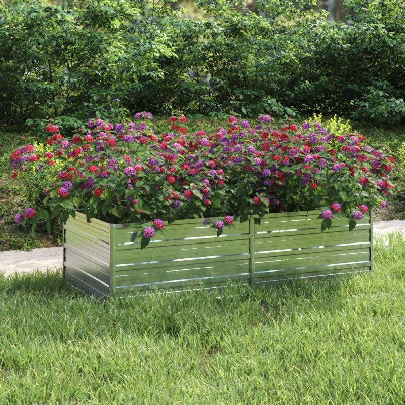 vidaXL Garten-Hochbeet 160x80x45 cm Verzinkter Stahl Silber vidaXL Garten-Hochbeet 160x80x45 cm Verzinkter Stahl Silber