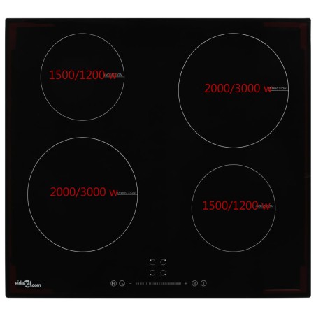 vidaXL Induktionskochfeld mit 4 Platten Touch Control Glas 7000 W