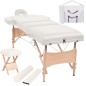 vidaXL Massageliege 3-Zonen mit Hocker Klappbar 10 cm Sitz Weiß vidaXL Massageliege 3-Zonen mit Hocker Klappbar 10 cm Sitz Weiß