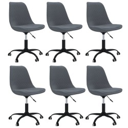 vidaXL Esszimmerstühle 6 Stk. Drehbar Dunkelgrau Stoff