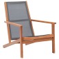vidaXL Garten-Loungestuhl Grau Eukalyptus Massivholz und Textilene vidaXL Garten-Loungestuhl Grau Eukalyptus Massivholz und Textilene