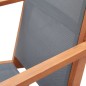 vidaXL Garten-Loungestuhl Grau Eukalyptus Massivholz und Textilene vidaXL Garten-Loungestuhl Grau Eukalyptus Massivholz und Textilene