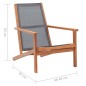 vidaXL Garten-Loungestuhl Grau Eukalyptus Massivholz und Textilene vidaXL Garten-Loungestuhl Grau Eukalyptus Massivholz und Textilene