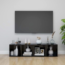 vidaXL TV-Schränke 4 Stk. Hochglanz-Schwarz 37x35x37 cm Holzwerkstoff