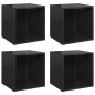 vidaXL TV-Schränke 4 Stk. Hochglanz-Schwarz 37x35x37 cm Holzwerkstoff vidaXL TV-Schränke 4 Stk. Hochglanz-Schwarz 37x35x37 cm Holzwerkstoff