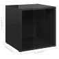 vidaXL TV-Schränke 4 Stk. Hochglanz-Schwarz 37x35x37 cm Holzwerkstoff vidaXL TV-Schränke 4 Stk. Hochglanz-Schwarz 37x35x37 cm Holzwerkstoff