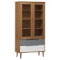 vidaXL Vitrinenschrank MOLDE Braun 90x35x175 cm Massivholz Kiefer vidaXL Vitrinenschrank MOLDE Braun 90x35x175 cm Massivholz Kiefer