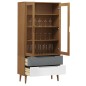 vidaXL Vitrinenschrank MOLDE Braun 90x35x175 cm Massivholz Kiefer vidaXL Vitrinenschrank MOLDE Braun 90x35x175 cm Massivholz Kiefer