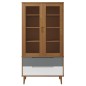 vidaXL Vitrinenschrank MOLDE Braun 90x35x175 cm Massivholz Kiefer vidaXL Vitrinenschrank MOLDE Braun 90x35x175 cm Massivholz Kiefer