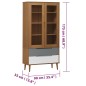 vidaXL Vitrinenschrank MOLDE Braun 90x35x175 cm Massivholz Kiefer vidaXL Vitrinenschrank MOLDE Braun 90x35x175 cm Massivholz Kiefer