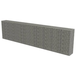 vidaXL Gabionenwand mit Abdeckung Verzinkter Stahl 600×50×150 cm