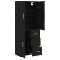 Highboard Schwarz 69,5x34x180 cm Holzwerkstoff Highboard Schwarz 69,5x34x180 cm Holzwerkstoff
