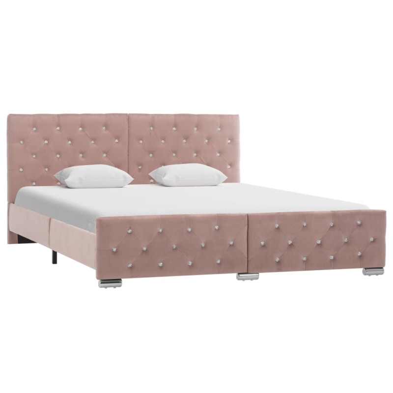 vidaXL Bettgestell Rosa Samt 160x200 cm vidaXL Bettgestell Rosa Samt 160x200 cm