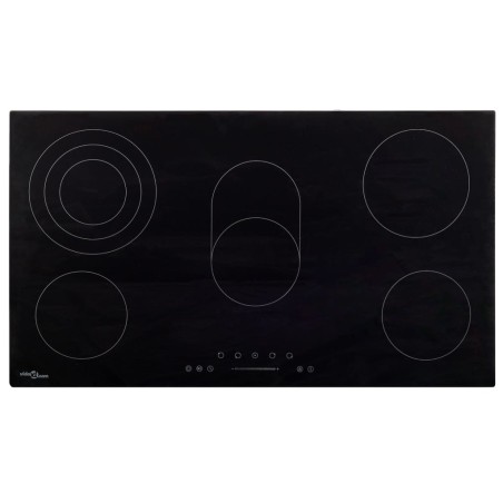 vidaXL Glaskeramik-Kochfeld mit 5 Platten Touch Control 77 cm 8500 W