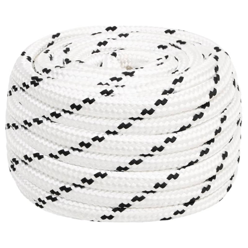 vidaXL Bootsseil Geflochten Weiß 18 mmx25 m Polyester vidaXL Bootsseil Geflochten Weiß 18 mmx25 m Polyester