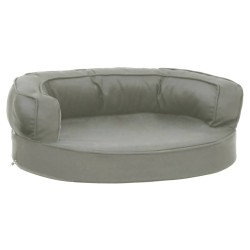 vidaXL Hundematratze Ergonomisch 60x42 cm Leinenoptik Grau
