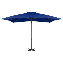 vidaXL Ampelschirm mit Aluminium-Mast Azurblau 250x250 cm