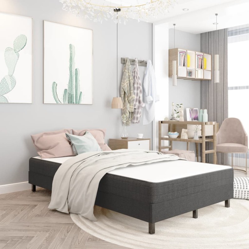 Boxspring-Bettgestell Grau Stoff 120x200 cm Boxspring-Bettgestell Grau Stoff 120x200 cm