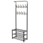 vidaXL Garderobe mit Schuhablage 68×32×182,5 cm Schwarz vidaXL Garderobe mit Schuhablage 68×32×182,5 cm Schwarz