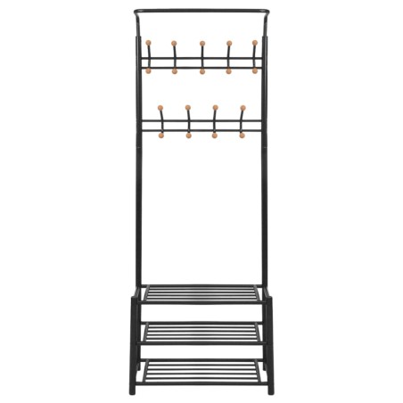 vidaXL Garderobe mit Schuhablage 68×32×182,5 cm Schwarz