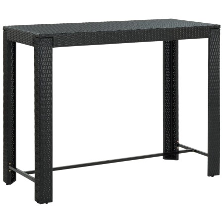 vidaXL Garten-Bartisch Schwarz 140,5x60,5x110,5 cm Poly Rattan