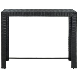 vidaXL Garten-Bartisch Schwarz 140,5x60,5x110,5 cm Poly Rattan