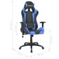 Bürostuhl Gaming-Stuhl Neigbar Kunstleder Blau