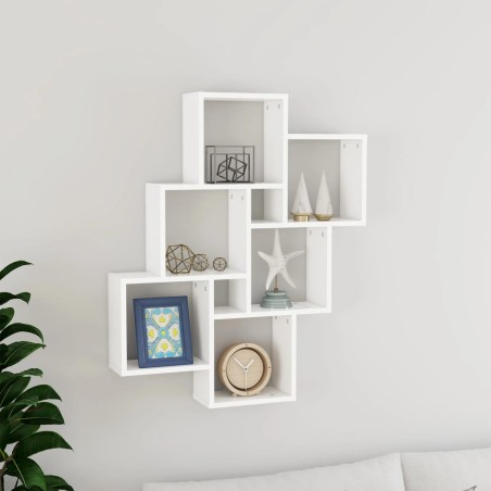 vidaXL Würfelregal Weiß 78x15x93 cm Holzwerkstoff