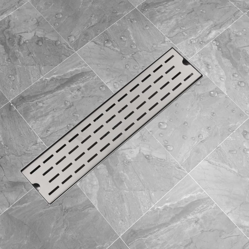 vidaXL Gerade Duschrinne Linien 530x140 mm Edelstahl vidaXL Gerade Duschrinne Linien 530x140 mm Edelstahl