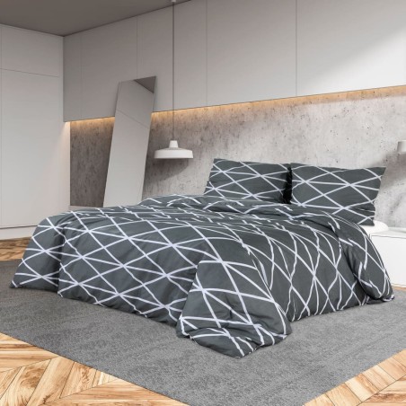 vidaXL Bettwäsche-Set Grau 135x200 cm Baumwolle