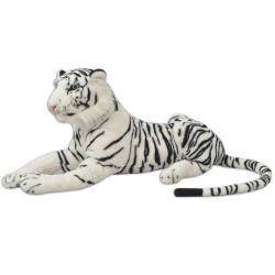 vidaXL Tiger Plüschtier Weiß XXL