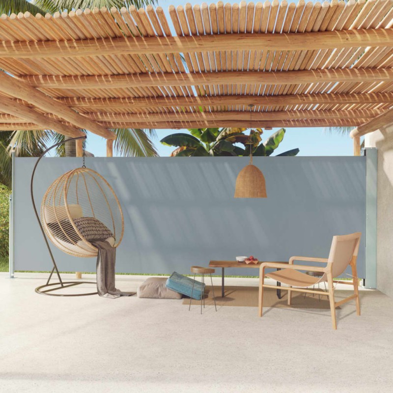 vidaXL Seitenmarkise Ausziehbar 180x600 cm Grau vidaXL Seitenmarkise Ausziehbar 180x600 cm Grau